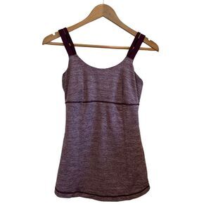 Lululemon Longline Bra Tank Size 6 Color Block Burgundy